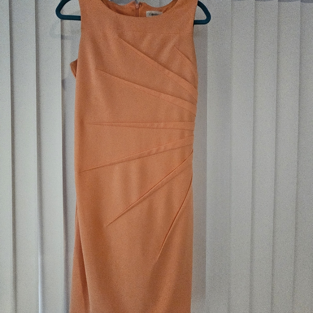 Calvin Klein Vibrant Orange Midi Dress